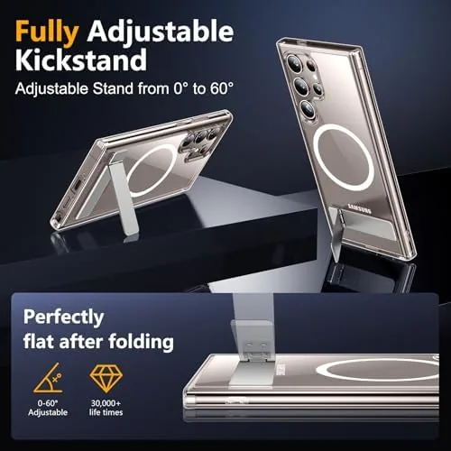 The SPIDERCASE for Samsung Galaxy S24 Ultra Case,Built-in Stand,Clear | Magnetic compared in context