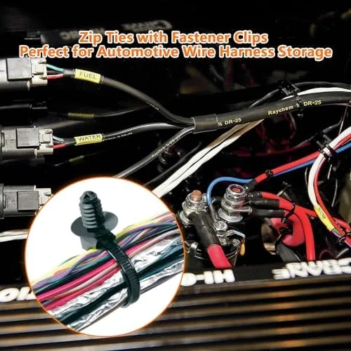 Another view of the 60Pcs Nylon Universal Cable Tie with Buckle Push Mount Zip