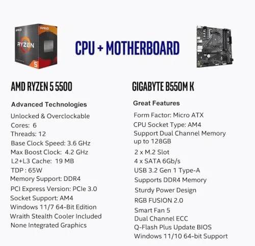 Close view of the B550M K motherboard socket and power delivery