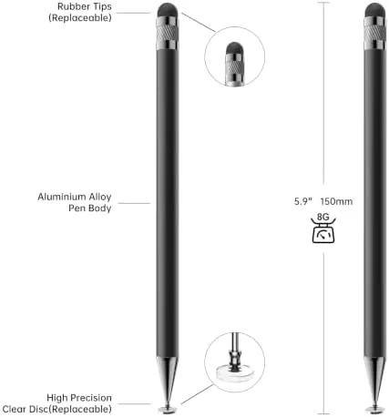 Close look at the Bopomofo Stylus(10 Pcs),2-in-1 Stylus Pen for Touchscreen,Stylus Pen | Metal build quality