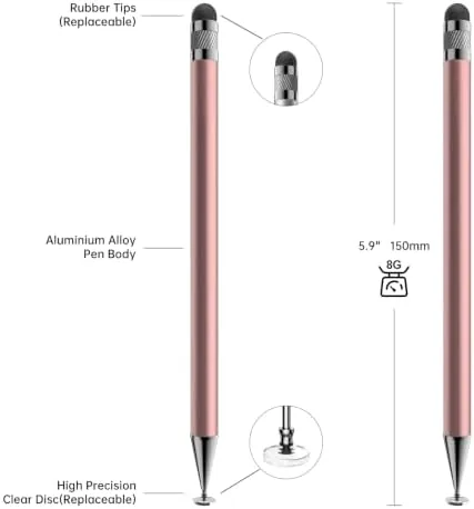 Close look at the Bopomofo Stylus(5 Pcs),2-in-1 Stylus Pen for Touchscreen,Stylus Pen | Metal build quality