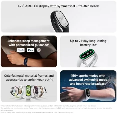 The band showing the battery status and charge percentage screen
