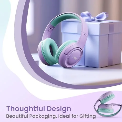 The folded headphones packed into a travel pouch with a tablet