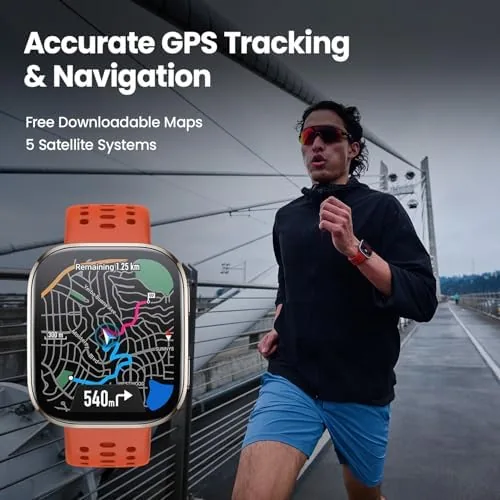 The Amazfit Bip 6 on a wrist during an outdoor training run