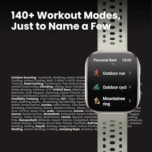 The Amazfit Bip 6 showing a nightly sleep summary on its screen