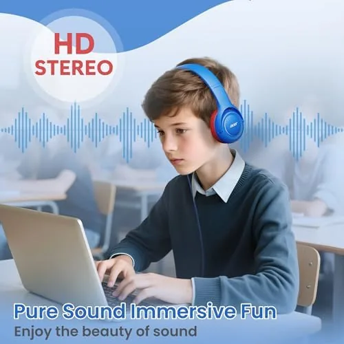 The Acer Kids Headphones for School, 85-94dB Limiter, 3.5mm Jack, w/Mic in real use
