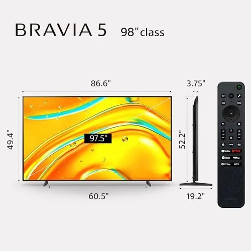 Another view of the Sony BRAVIA 5 98 Inch TV, Mini LED, 4K Smart