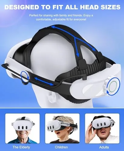Person wearing the Quest with the battery headstrap during a gaming session