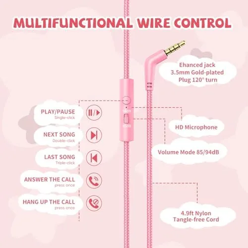 The Wired Headphones for Kids for School, 3.5mm Cord Safe Volume compared in context