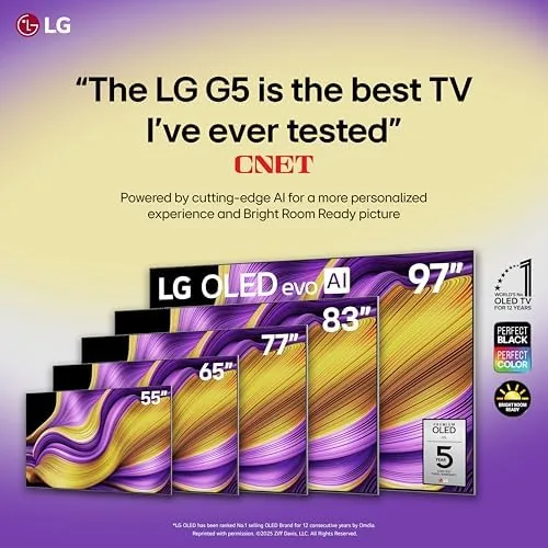 Close-up of the LG G5 OLED panel showing near invisible bezels