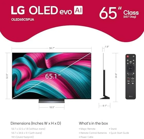 Close-up of the LG C5 OLED panel showing the slim bezel
