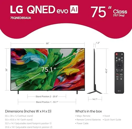 Close look at the LG 75-Inch Class QNED evo AI QNED85A Series Mini LED build quality