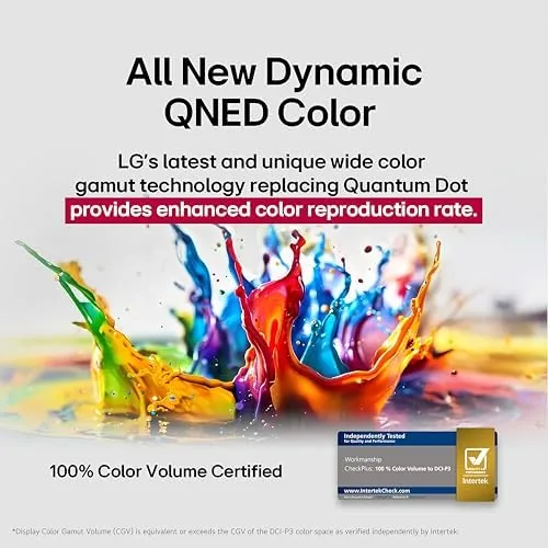 Detail shot of the LG 75-Inch Class QNED evo AI QNED85A Series Mini LED features