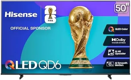 Hisense 50-Inch Class QD6 Series QLED 4K UHD Smart Fire TV (50QD6QF, 2025 Model) Review: Tested and Rated