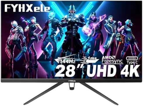 28 Inch 4K UHD Gaming Monitor 144Hz 1ms，IPS Monitor with HDR400, 100% sRGB， AMD Review: Tested and Rated