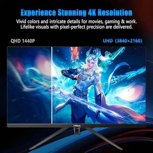 Close look at the 28 Inch 4K UHD Gaming Monitor 144Hz 1ms，IPS Monitor with build quality