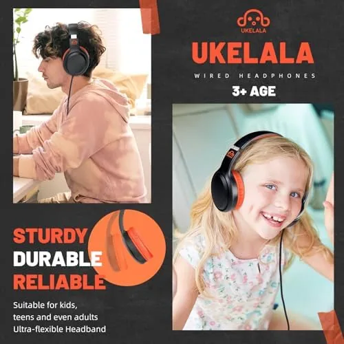 The UKELALA U2 Wired Headphones for Kids for School Boys Girls in real use