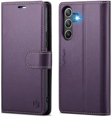 Overview of the FLIPALM Wallet Case for Samsung Galaxy A36 5G, Purple |