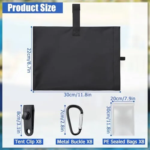 Close look at the 8Pack Sand Bags for Boat Covers, 600D Marine-Grade Sand Bags build quality