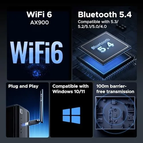 Close look at the UGREEN 2-in-1 USB Bluetooth WiFi Adapter, AX900 + BT 5.4 build quality