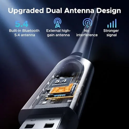 Another view of the UGREEN 2-in-1 USB Bluetooth WiFi Adapter, AX900 + BT 5.4