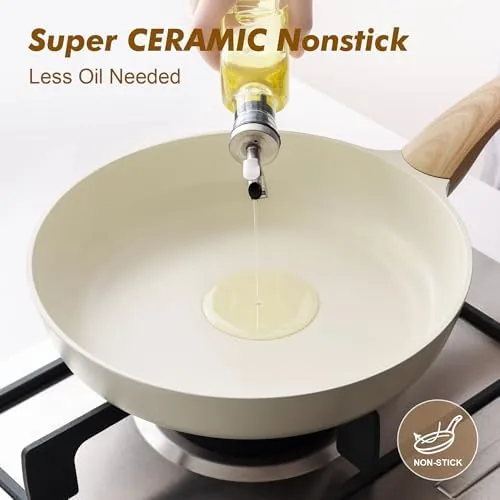A fried egg releasing cleanly from the center of the SENSARTE pan
