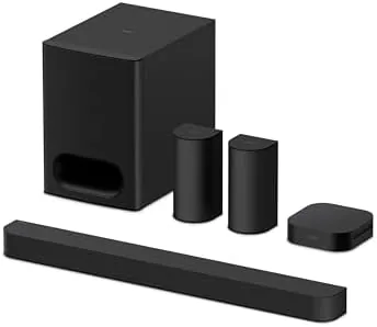 The Sony BRAVIA Theater System 6 soundbar with subwoofer and rear speakers