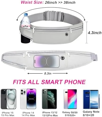 The Slim Running Belt for Women Men,Runners Fanny Pack Phone Holder,Money in real use