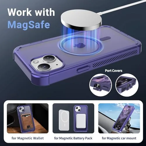The jaroco Magnetic for iPhone 13 Case Heavy Duty Protection Dark in real use