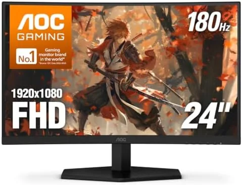 Overview of the AOC 24 Inch Curved Gaming Monitor FHD 1080P 180Hz VA