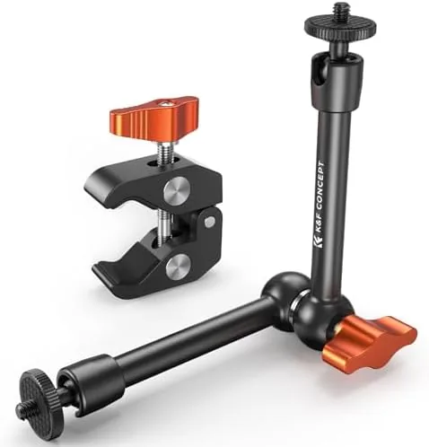 Overview of the K&F CONCEPT 9.8" Magic Arm Clamp Kit with 1/4" &