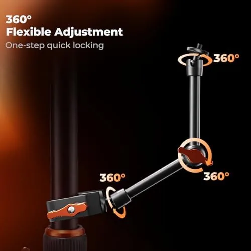 Close look at the K&F CONCEPT 9.8" Magic Arm Clamp Kit with 1/4" & build quality