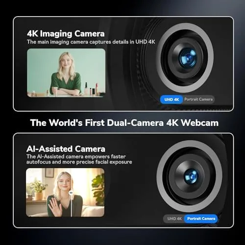 Close look at the EMEET Piko 4K Webcam for Streaming, World's 1st Dual-Camera AI-Powered build quality