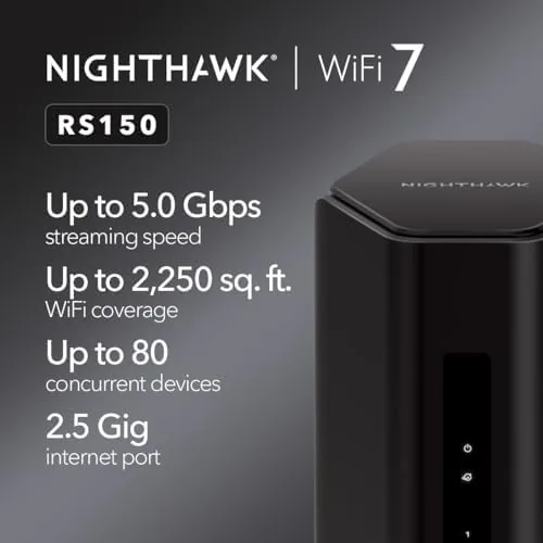 Close look at the NETGEAR Nighthawk Dual-Band WiFi 7 Router (RS150) - Router Only build quality