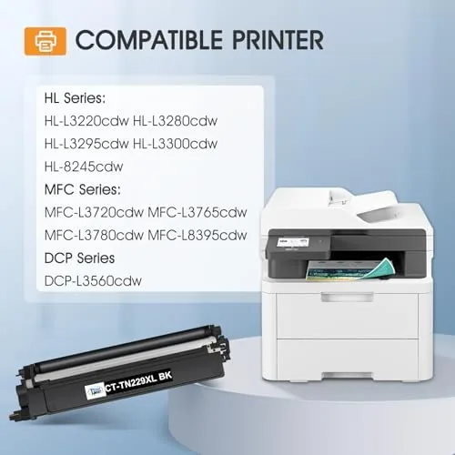 Close look at the TN229XL TN229 229XL MFC-L3780CDW Toner Cartridges MFC-L3720CDW HL-L3280CDW | Compatible build quality