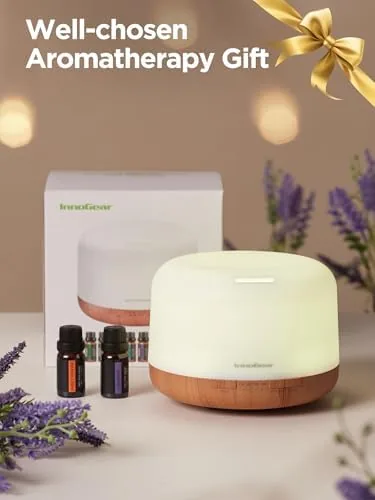 Close look at the InnoGear 500ml Aromatherapy Diffuser for Home 10 Essential Oil Set build quality