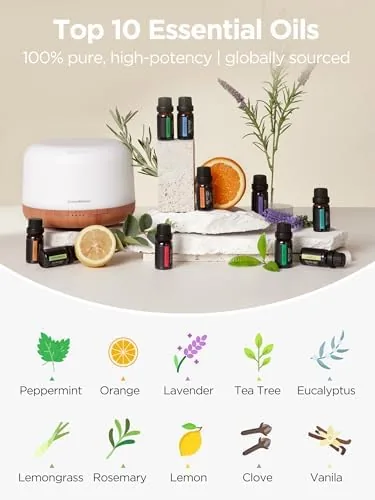 The InnoGear 500ml Aromatherapy Diffuser for Home 10 Essential Oil Set in real use