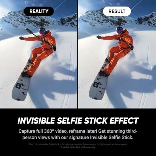 Footage being edited in the Insta360 app with the 360 reframing interface