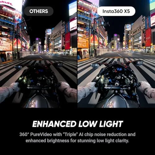 A highway ride being captured in 360 with the invisible selfie stick visible in frame