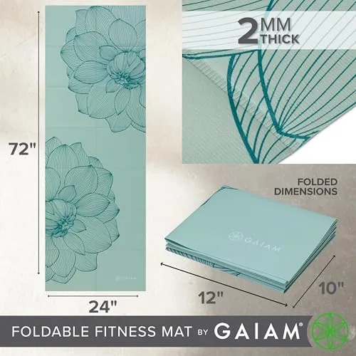 The Gaiam Foldable Yoga Mat, 2mm Icy Paisley compared in context