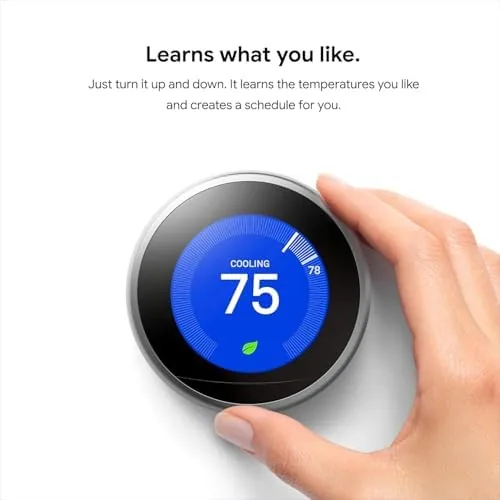 The Nest next to a budget smart thermostat and a basic programmable thermostat