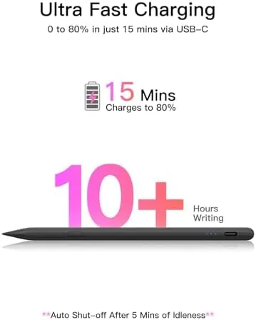 Another view of the Stylus Pen for ipad 2018-2026, USB-C Fast Charging Pencil, Pixel-Perfect