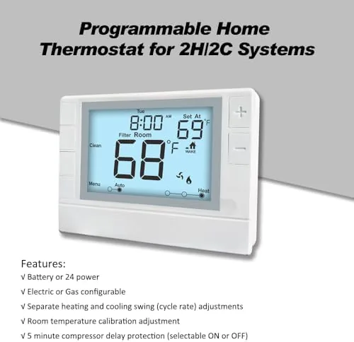 Thermostat wiring diagram with labeled stage terminals