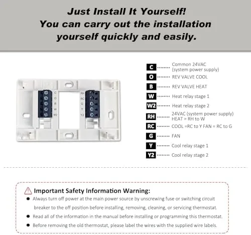Homeowner programming the thermostat on a living room wall
