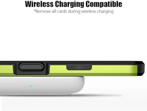 The Nvollnoe for iPhone 16 Case with Card Holder Fluorescent Green compared in context