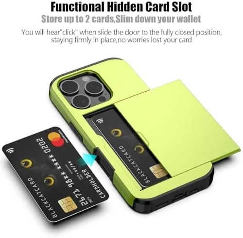 Close look at the Nvollnoe for iPhone 16 Pro Case with Card Holder Fluorescent build quality