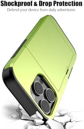 Another view of the Nvollnoe for iPhone 16 Pro Case with Card Holder Fluorescent