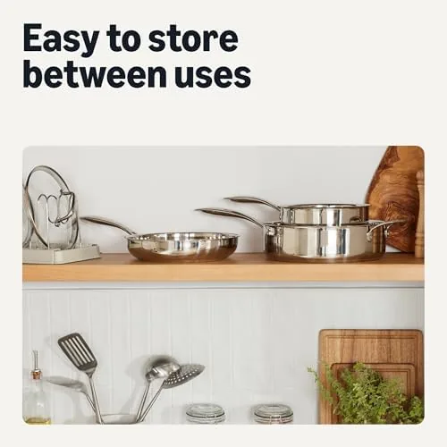 The cookware set loaded into a dishwasher after a meal