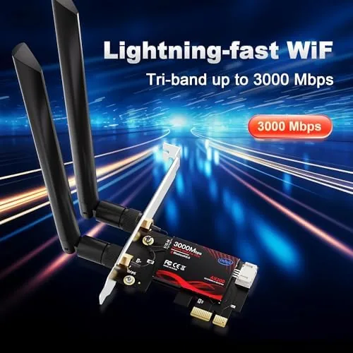 The WiFi 6 PCIe Card for Gaming PC with Bluetooth 5.2,3000Mbps in real use
