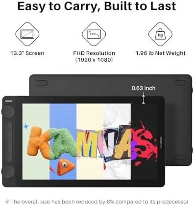 The HUION Kamvas 13 (Gen 3) Drawing Tablet with Screen 16K compared in context